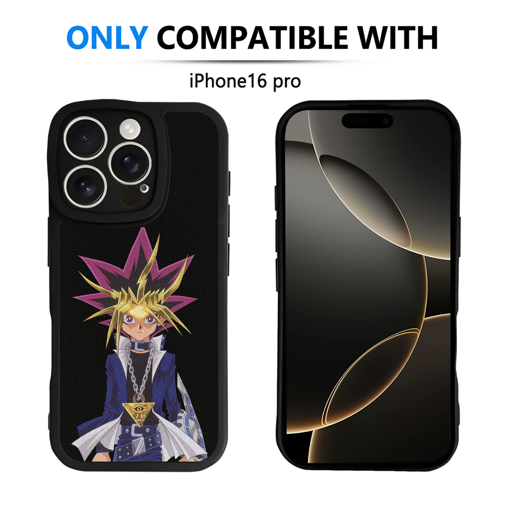 （画像用） 遊☆戯☆王 Yu-Gi-Oh! 【iPhone 16シリーズ対応】シリコンスマホケース（レザー調） 材質：シリコン